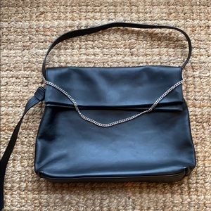 All Saints Black Leather Shoulder Bag
